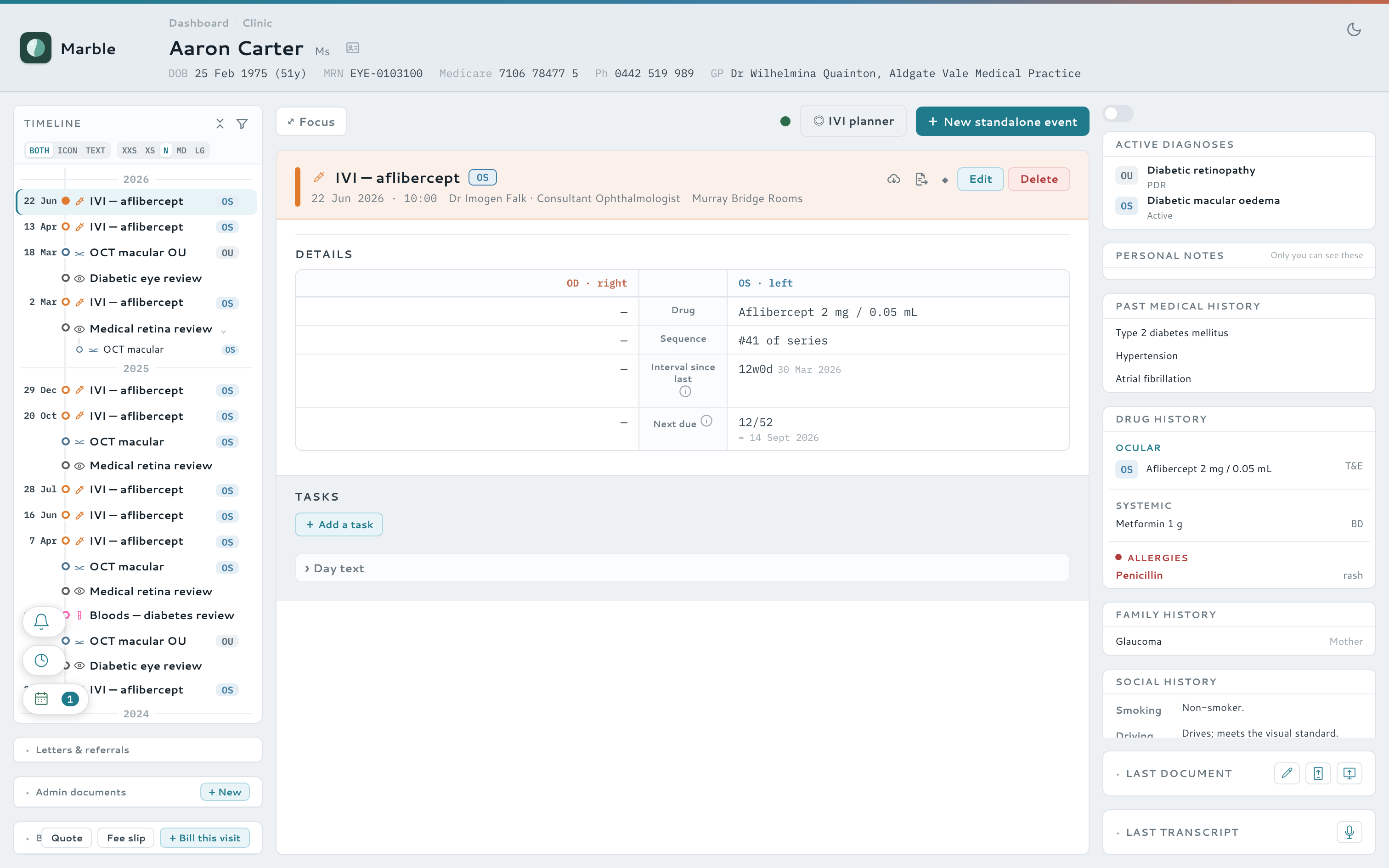 Open the billing panel